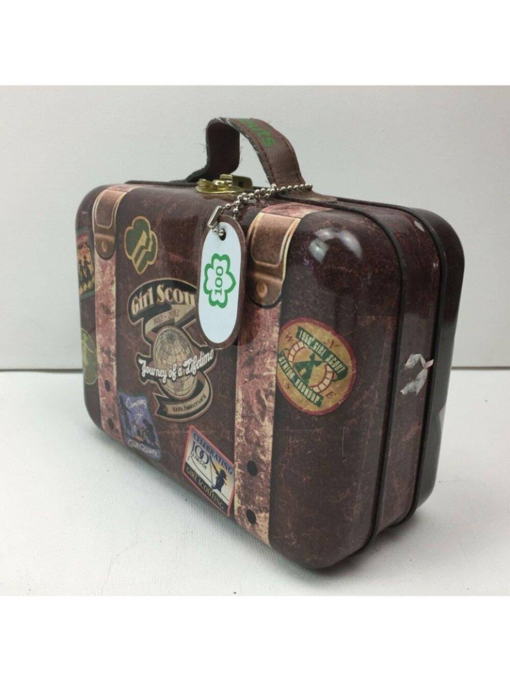 Girl Scout 1912-2012 Travel Suitcase 100th Anniversary Centennial Tin Lunch Box - Picture 2 of 12